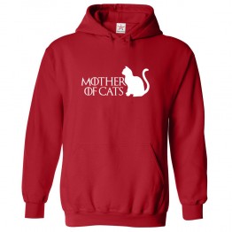 Mother Of Cats Kids and Adults Cozy Pullover Hooded Sweatshirt for Pet Lovers